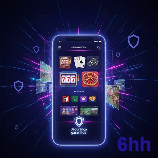 Interface móvel do cassino 6hh, oferecendo uma experiência de jogo intuitiva e envolvente.