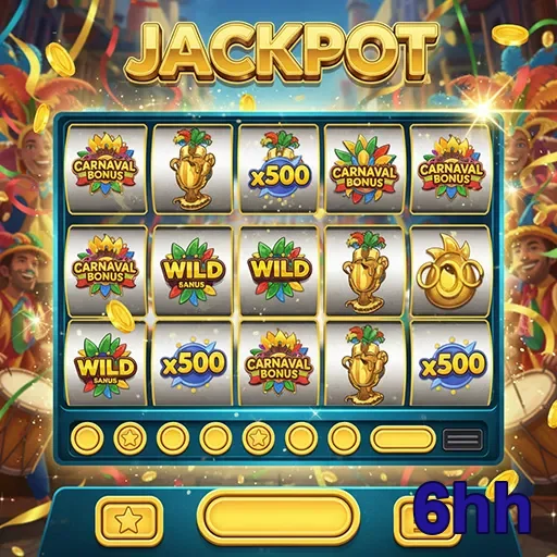 Imagem de jackpot de carnaval com bônus no site 6hh, celebrando a diversão e prêmios.